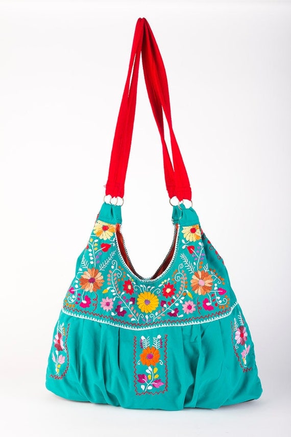 Mexican Dress Purse/Embroidered Mexican by RojoTurquesa on Etsy