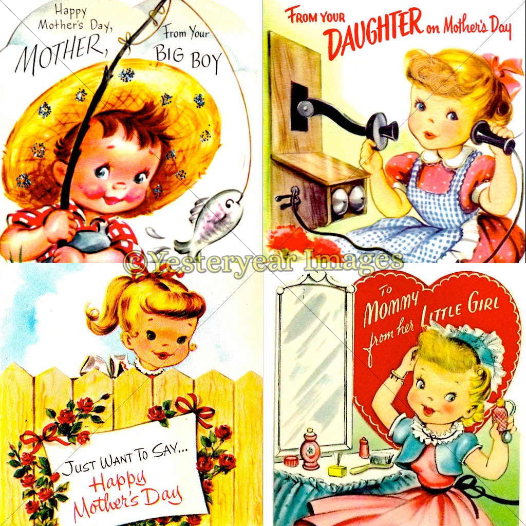 Vintage MOTHER'S DAY Cards Printable Digital Images