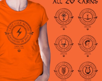 Camp Half Blood All 20 Cabins t shirt Percy Jackson and the Olympians Demigod women girl shirt