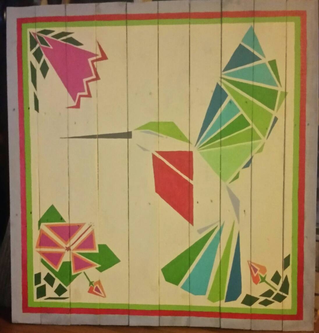 Hummingbird barn quilt by knockonwoodohio on Etsy