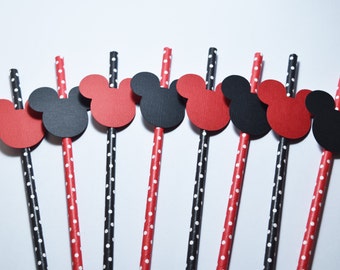 Mickey Mouse Party Decorations, Mickey Mouse Theme Party, party straws, Mickey Mouse Straws, Party Straws Decoration, Birthday Party Decor