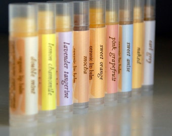 Three Organic Lip Balms from Mirasol Farm. No artificial flavors or sweeteners.