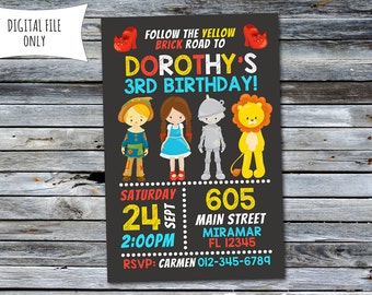 Wizard Of Oz Invitation / Wizard Of Oz Birthday Invitation / Oz Invitation (Personalized) Digital Printable File