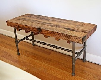 Wood bench, industrial bench, industrial wood bench, reclaimed bench, industrial coffee table, wood coffe table, wood table