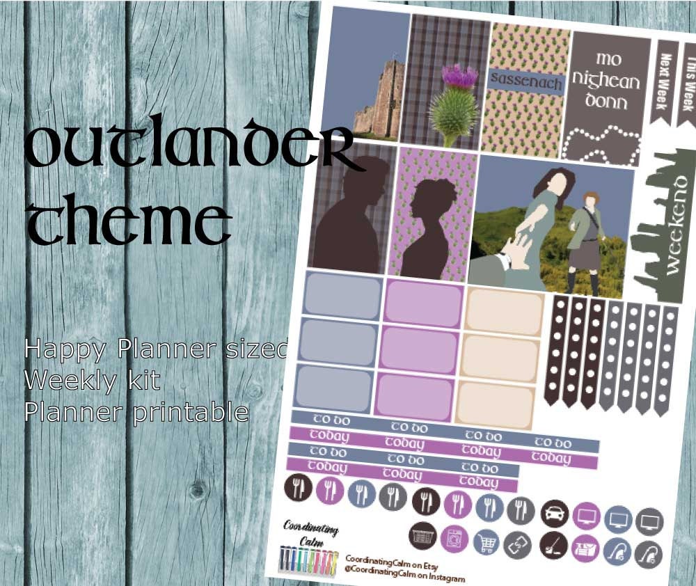 Outlander themed Weekly Planner kit Printable for the