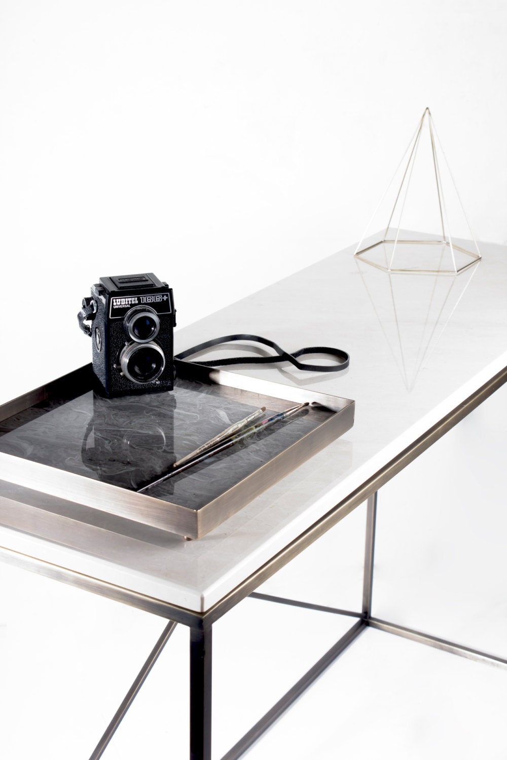 Marble and Brass Tray Decorative Square Tray for by MarMOREWorks