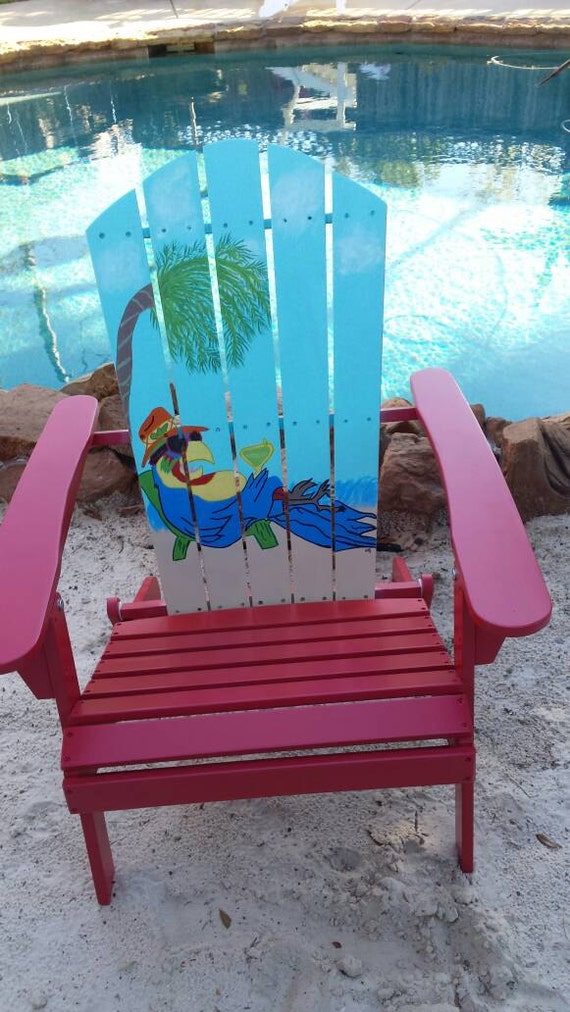 Hand Painted Adirondack ChairJimmy Buffett by UniqueByHelen