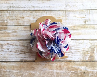 READY TO SHIP 4th of July Hair Clip/4th of July Flower/Fourth of July Hair Clip/Patriotic Hair Clip/4th of July Hair Bow/Child Hair Clip/Bow