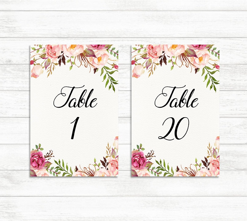 wedding table numbers 1 20 printable table numbers rustic