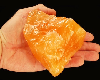 Orange Calcite Crystal 4"-6" Inch 1 Lb 9 Oz Sacral Chakra Raw Rocks Mineral Specimen Healing Crystals Chakra Stones Gems and Minerals