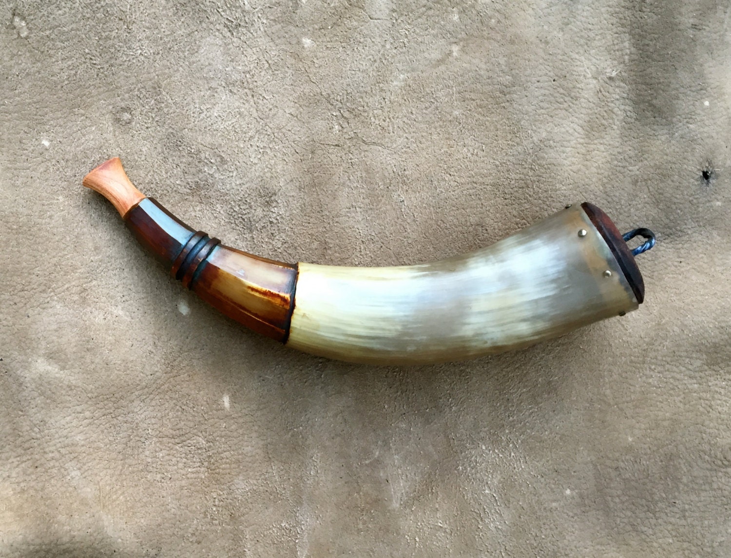 Hand Carved Powder Horn Black Powder Powderhorn