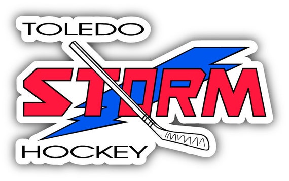 Toledo Storm ECHL Hockey Logo Car Bumper Sticker Decal by Yurmala