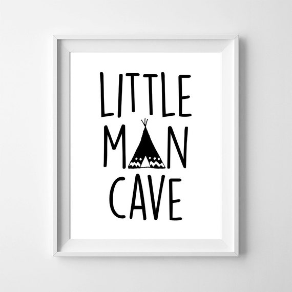Little Man Cave Nursery Printable Poster Boy Wall Art