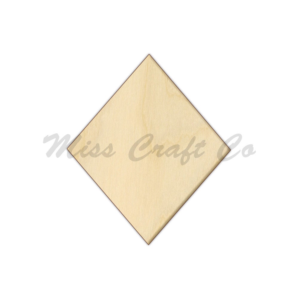 Diamond Pattern Wood Craft Shape Unfinished Wood DIY
