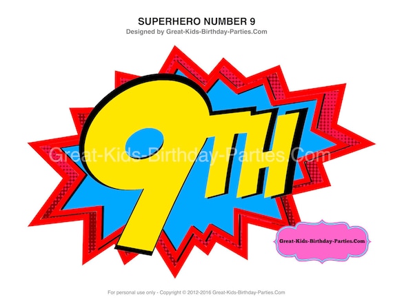 superhero number 9 superhero printables superhero birthday