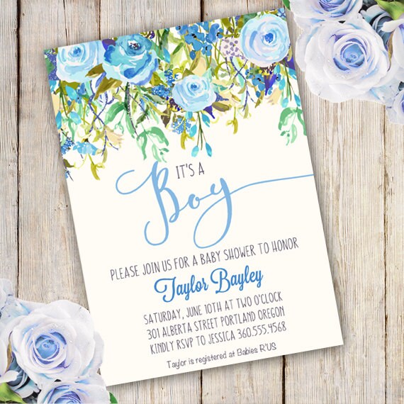 Whimsical Boy Baby Shower Invitation Boy baby shower invite