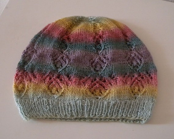 Lace Hat Knitting Pattern sock yarn hat ladies hat lace