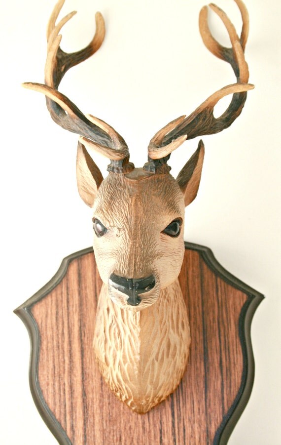 Oh My Deer Vintage Deer Wall Hanging Trophy. Faux Deer Head
