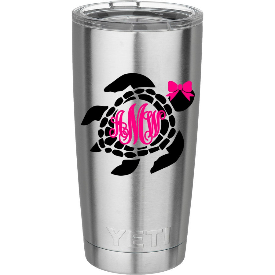 Sea turtle decal for yeti cup script turtle decal sea