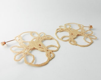Hoops made of 925 / - sterling silver Rotvergoldet