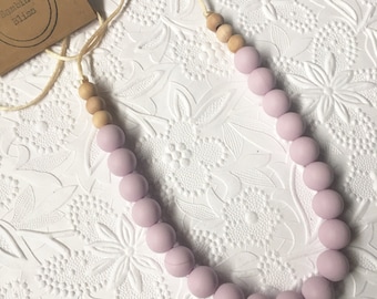 Silicone Teething Necklace, BPA Free, Food-Grade Materials // "The Charlee"
