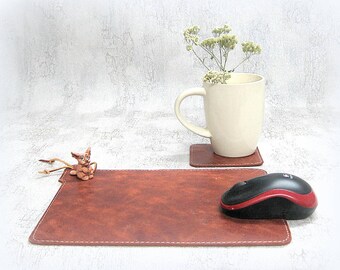Leather desk pad | Etsy