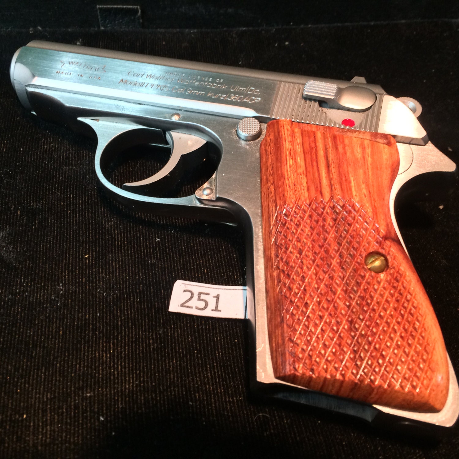 Walther PPKS grips rosewood with fabulous grain hand by GRIPKING