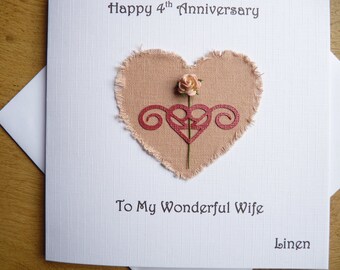 4th wedding anniversary linen four years wife anniversary gift