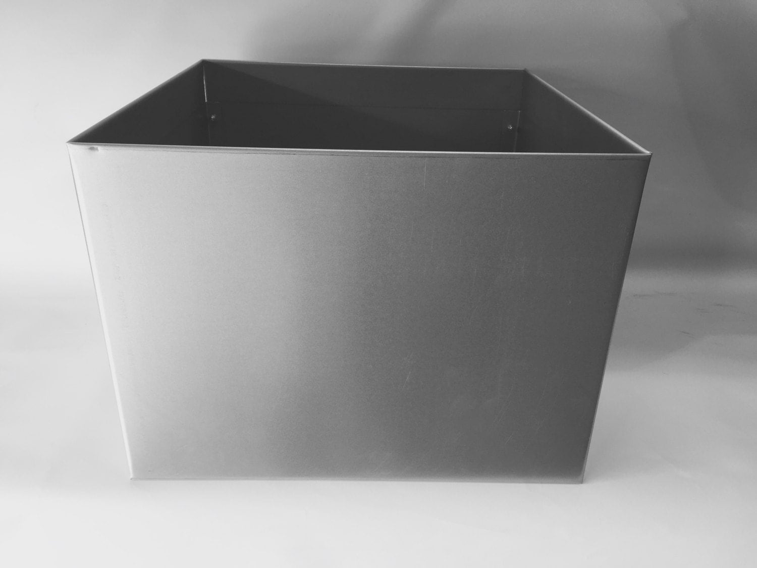 Large Cube Handmade Metal Planter Plain Galvanised Metal Finish - large cube handmade metal planter plain galvanised metal finish -