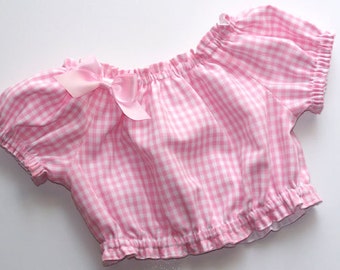 Gingham Check Peasant Top. Pink, Blue, Red, Sweet Pea & More