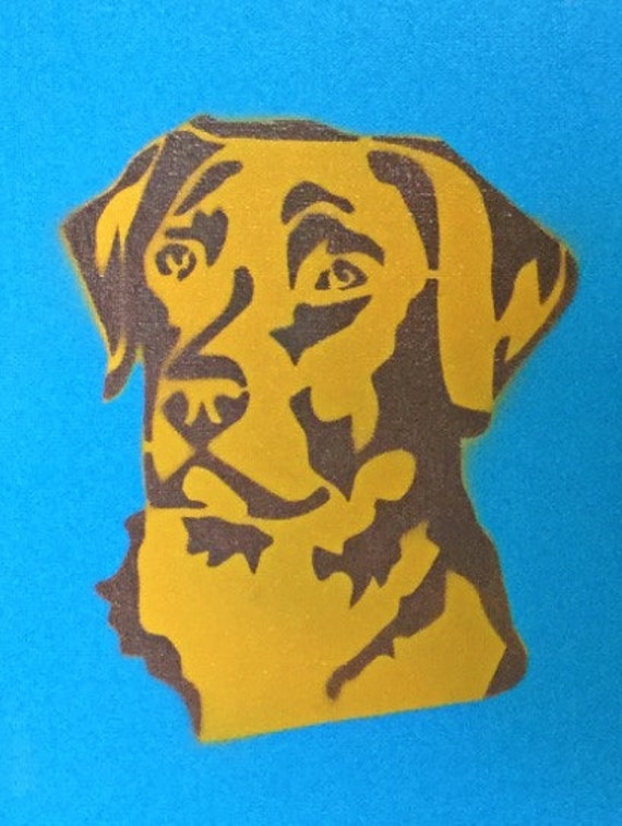 Yellow Lab Dog Canvas Spray Paint Stencil Wall Art Dogs