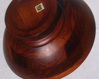 Vintage Quality Thick Hardwood Wooden Wood Bowl, Large Size, Quality Wood, Thick Heavy Duty Wood, Quality that Lasts, 12 inches wide, Wood