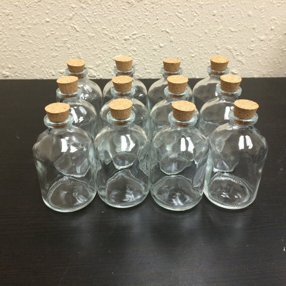 12Pack 100ml Clear Glass Bottles With Corks for Arts