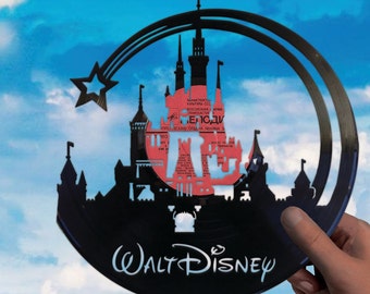 Disney world art made of vinyl record Disneyland decor Walt Disney Mickey Mouse Disney Princess Disney Vacation magic band Disney sign art