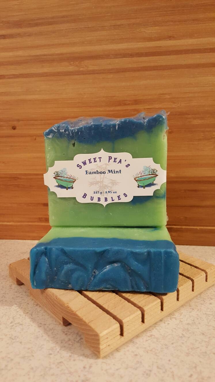 Handmade Soap Bamboo Mint Handmade Cold by SweetPeasBubbles