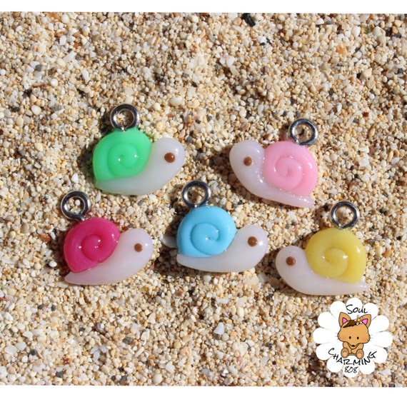 Kawaii Snail Charms