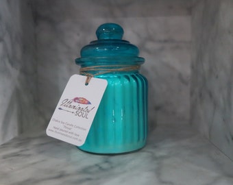 Throat Chakra Soy Candle Heal Transform speak your truth