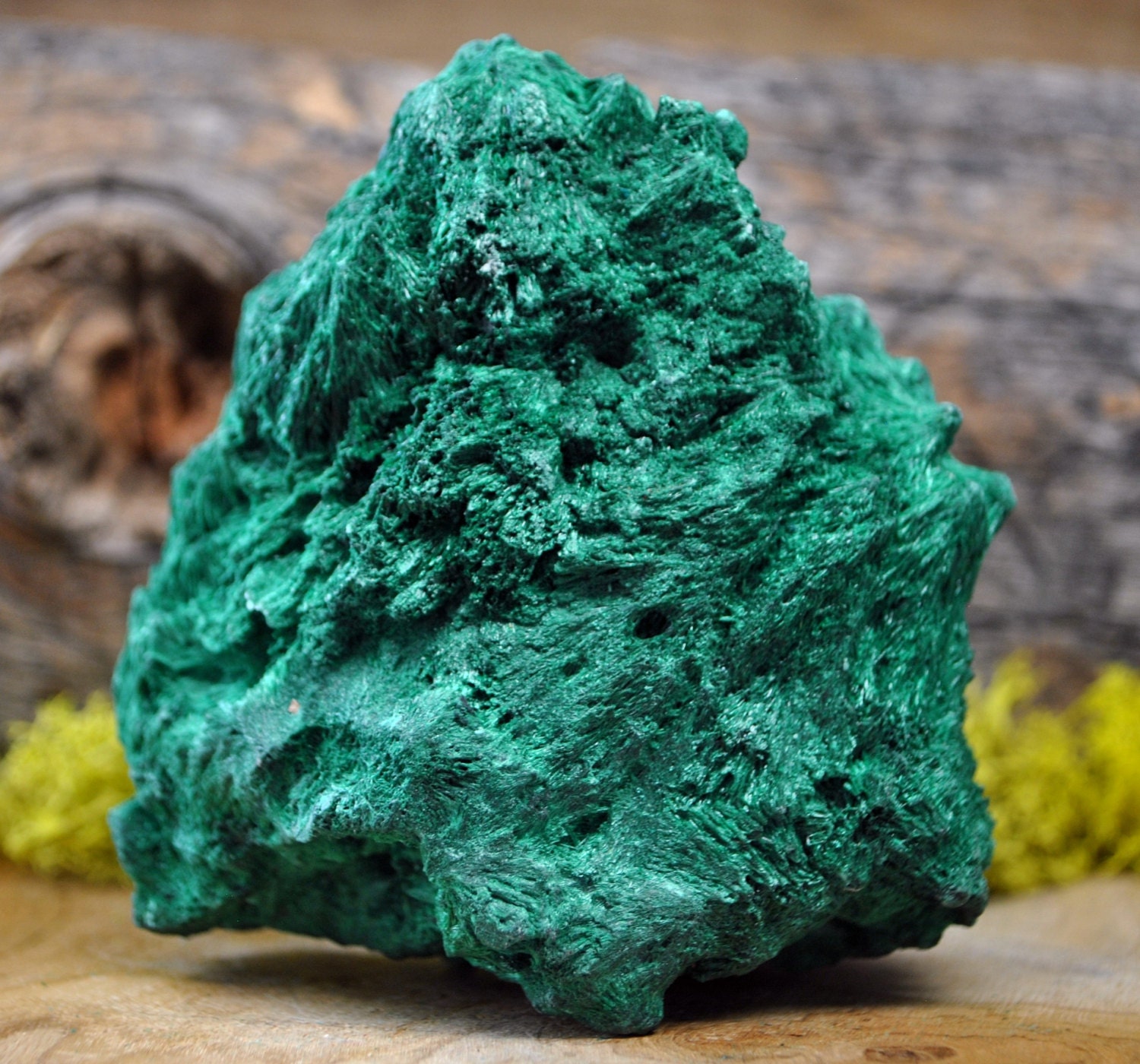 Fibrous Green Malachite Crystal Specimen 1240.19