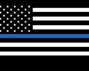 Free Shipping! Thin Blue Line Decal