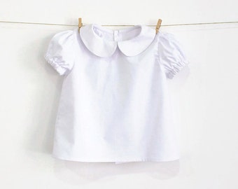 Baby Peter Pan Collar Blouse with Puff Sleeves – Pattern PDF Sewing Pattern – Instant download