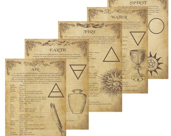 11 Book of Shadows Pages PDF instant download: Everything about the Elements