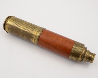 Victorian Brass & Mahogany Three Draw Telescope (ID 48178)