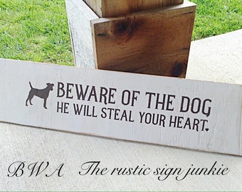 Beware of dog sign, dog sign, wood dog sign, pet signs, pet sign, pet decor, rustic dog sign