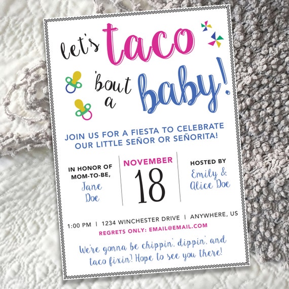 Let's Taco 'Bout a Baby Baby Shower Invitation