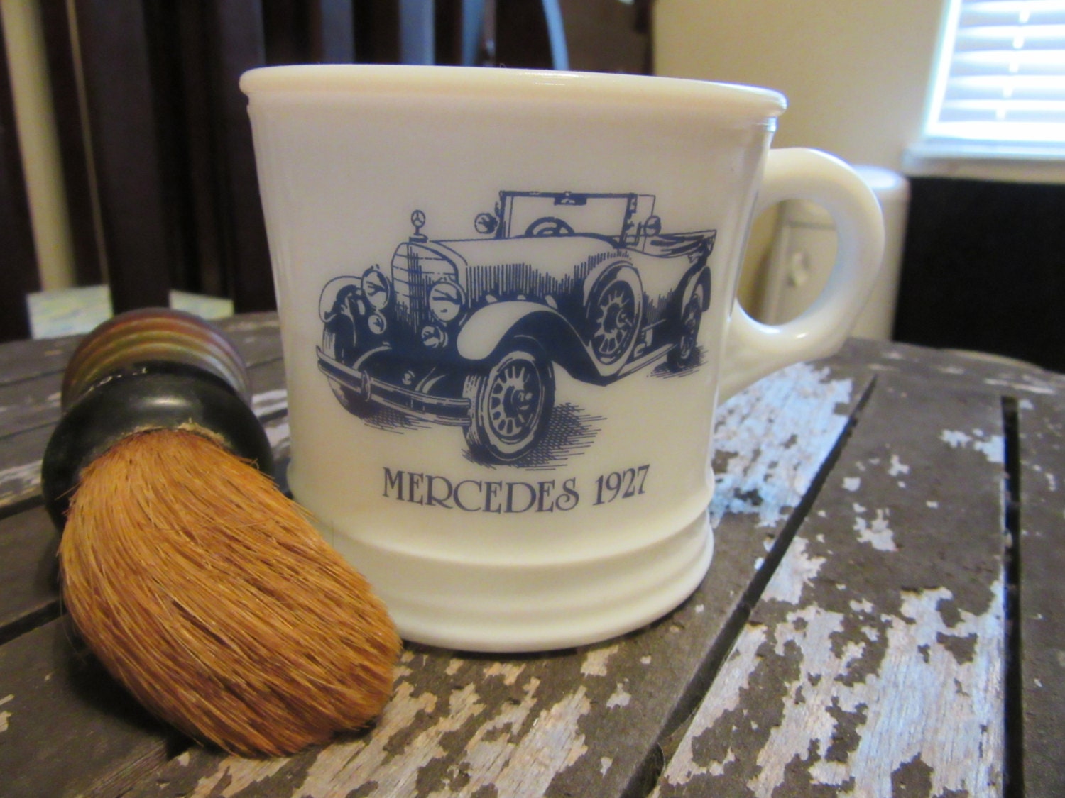 Vintage Men's Shaving Mug with Brush