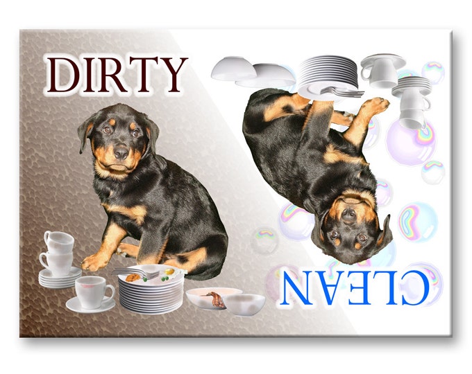 Rottweiler Clean Dirty Dishwasher Magnet No 1