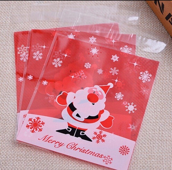 10 Santa Claus Cookie Bags Christmas Cookie Bags Candy Bags