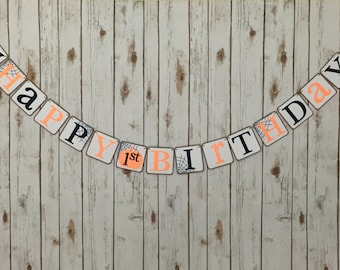 First Birthday Halloween Banner, Halloween Banner, First Birthday, Halloween Party, 1st Birthday Banner, Happy Birthday Banner, Photo Prop