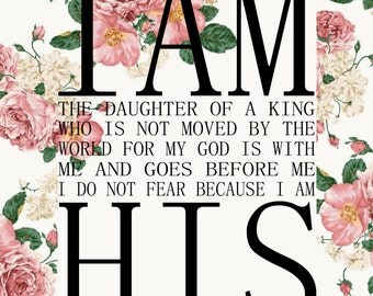 Items similar to I Am the Daughter of a King Canvas on Etsy