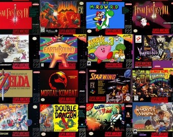SNES / Super Nintendo Custom Replicated Game Covers Replacement Artwork Complete With Box / Case Retro Repro Reproduction Video Game